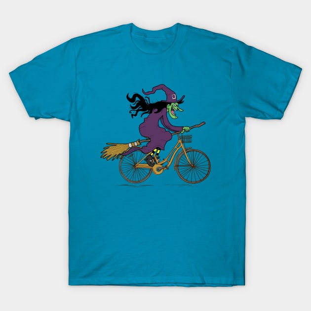 Cycling Witch , Cyclist Witch, Biker Witch, Rider Witch, Funny Halloween Pun For Cyclist and Cycling Lovers T-Shirt by BicycleStuff